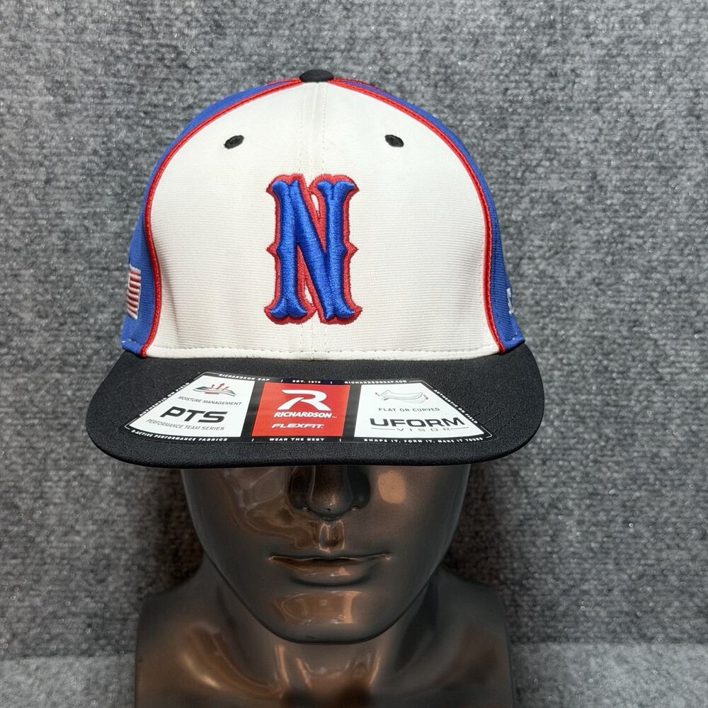 N Logo Fitted 5 Panel Hat Multicolor S/M Embroidered Mesh Pacific Headwear NEW